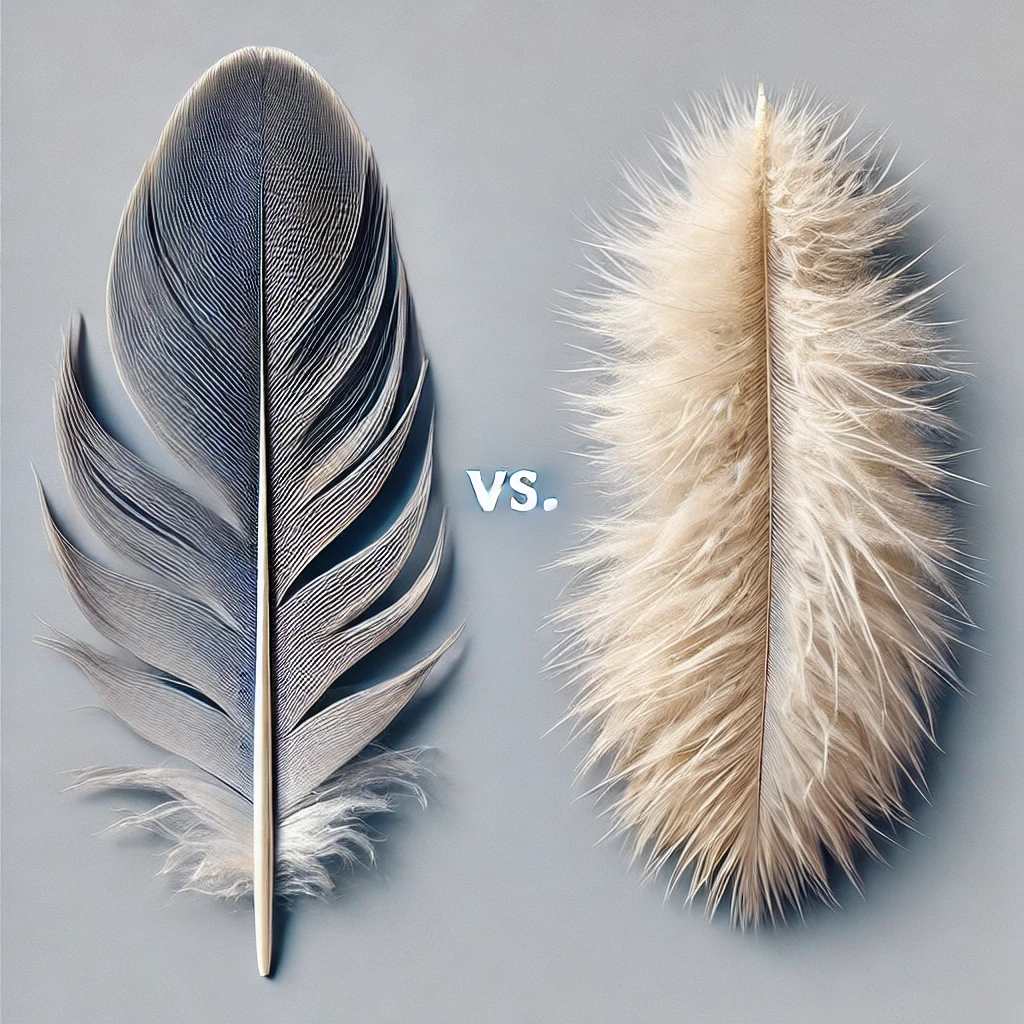 Silkie feather vs regular feather